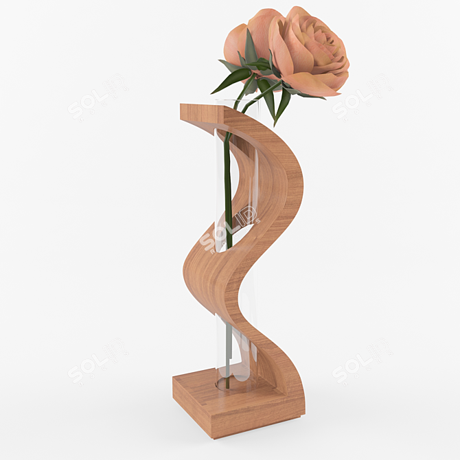 Elegant Rose Vase 3D model image 1