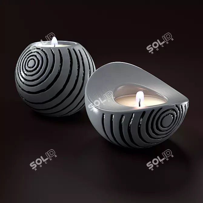 Elegant Candle Holders for Home 3D model image 1