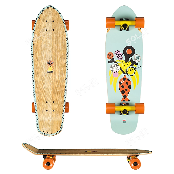 Big Blazer Skateboard 3D model image 1