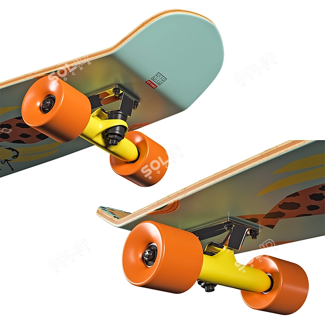 Big Blazer Skateboard 3D model image 2