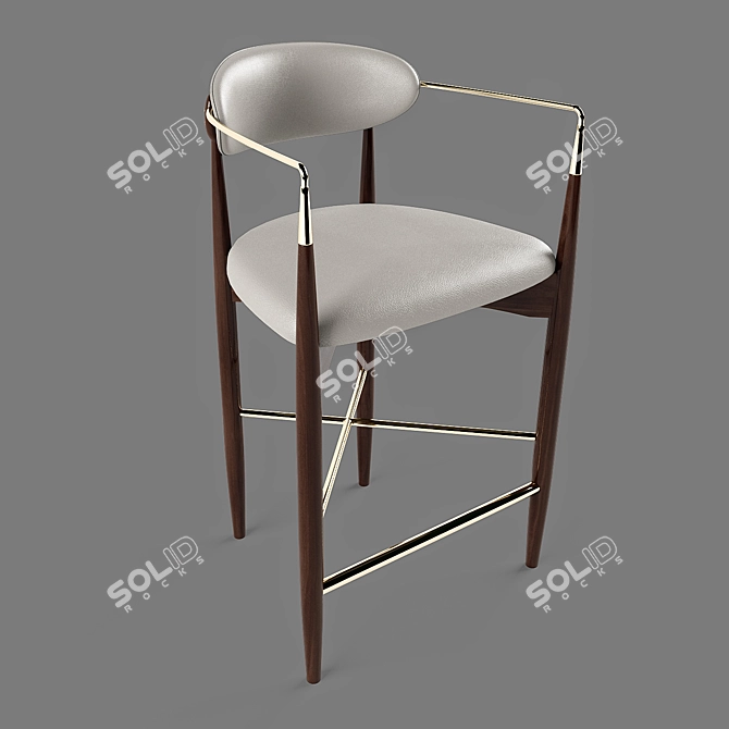 LETO Modern Bar Stool: Sleek Design, Ergonomic Comfort 3D model image 1