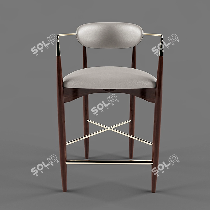 LETO Modern Bar Stool: Sleek Design, Ergonomic Comfort 3D model image 2