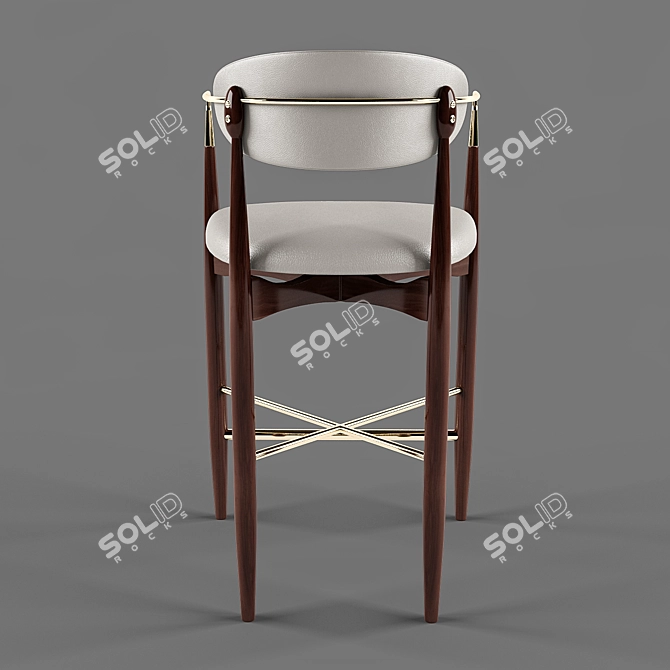 LETO Modern Bar Stool: Sleek Design, Ergonomic Comfort 3D model image 3