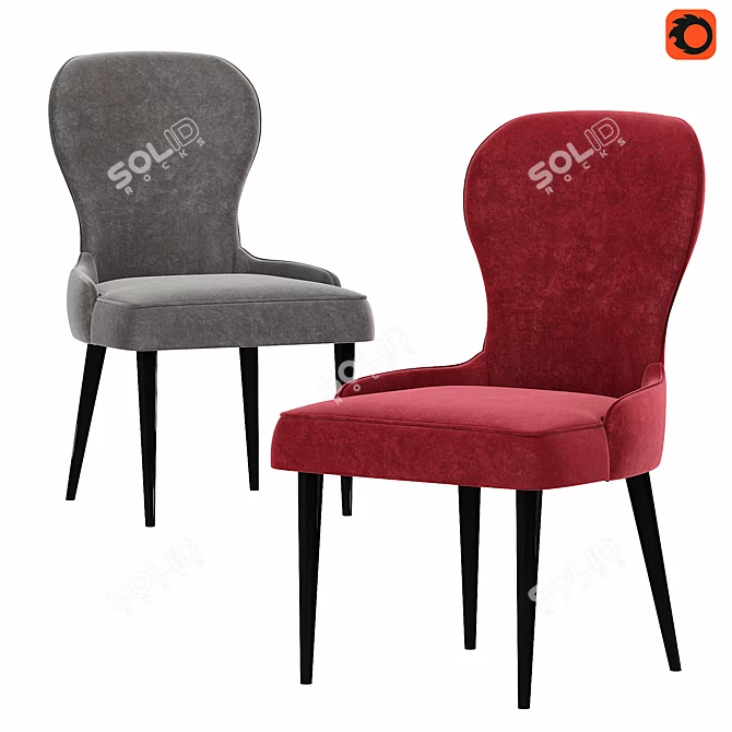 Marsala Velvet Deephouse Chair: Elegant and Luxurious 3D model image 1