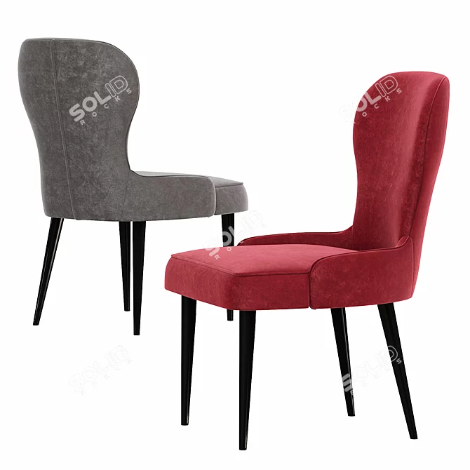 Marsala Velvet Deephouse Chair: Elegant and Luxurious 3D model image 2