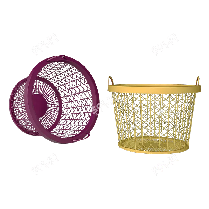 Poly Plastic Basket in Vibrant Pink 3D model image 1