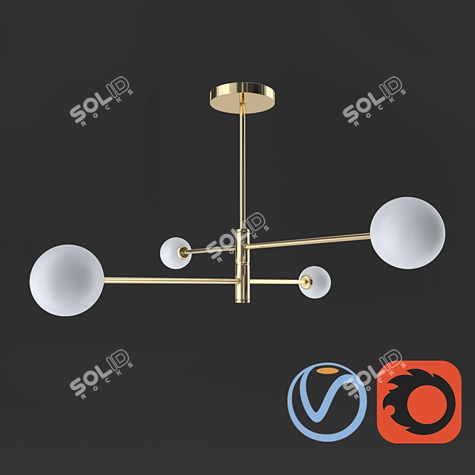 Lumion Estelle 4-Light Ceiling Fixture 3D model image 1