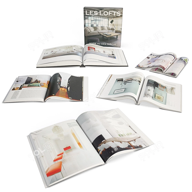 3D Opened Books and Magazines: Variety 3D model image 1