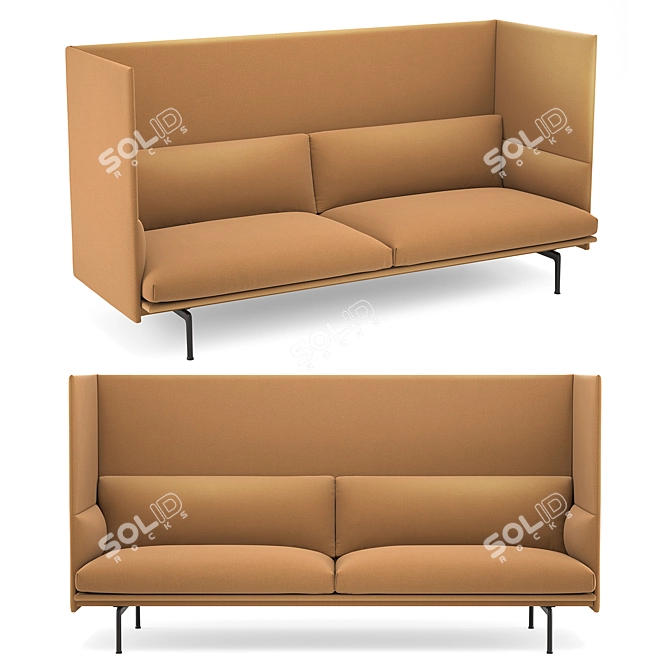 Muuto Outline Highback Sofa: Elegant and Comfortable 3D model image 1