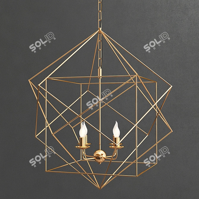 Elegant Geometric Pendant Collection 3D model image 2