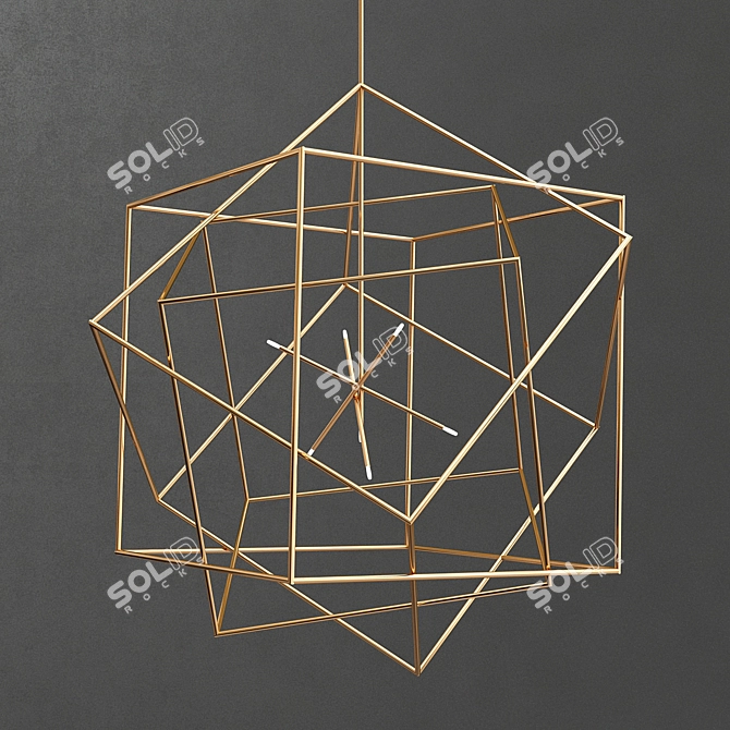 Elegant Geometric Pendant Collection 3D model image 3