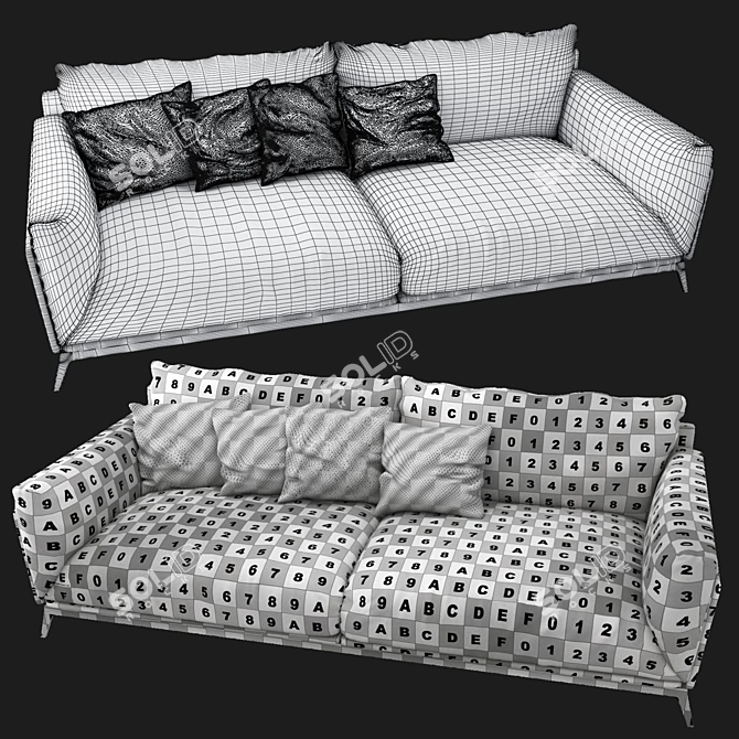 Fauborg Contemporary Sofa Set 3D model image 2