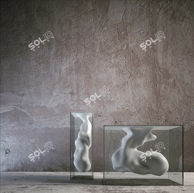 Angelo e Angela Glass Vases: Modern Ceramic Sculptures 3D model image 2