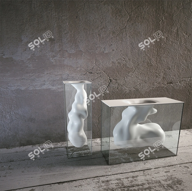 Angelo e Angela Glass Vases: Modern Ceramic Sculptures 3D model image 3