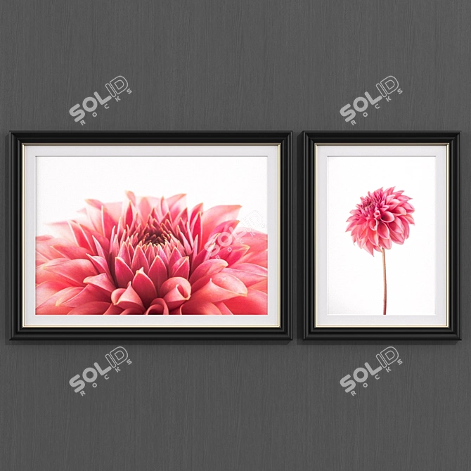 Contemporary Red Dahlia Canvas Art 3D model image 1