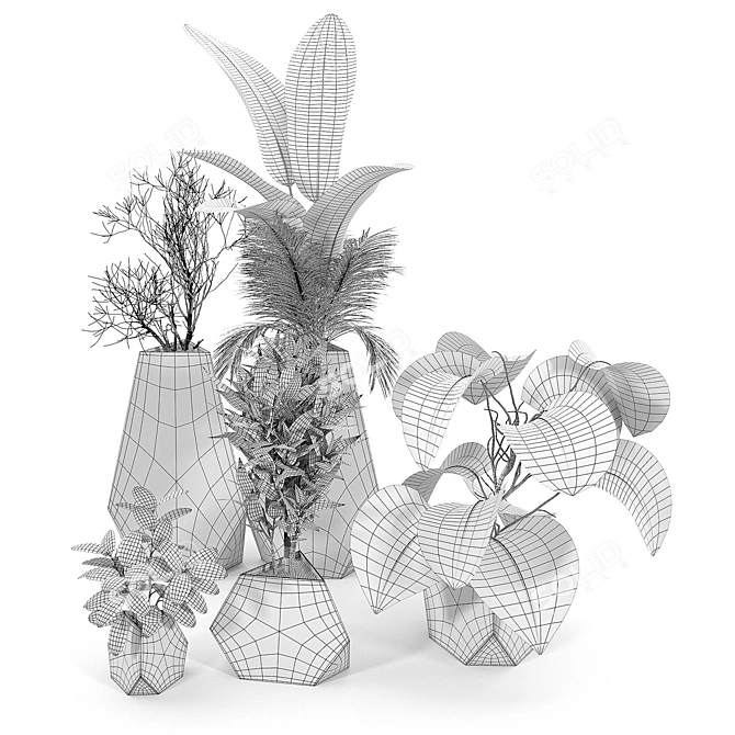 Rockbound Plant Pots - Modern and Stylish 3D model image 3