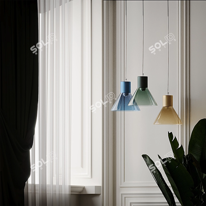Sleek Funnel Pendant Lamps 3D model image 4