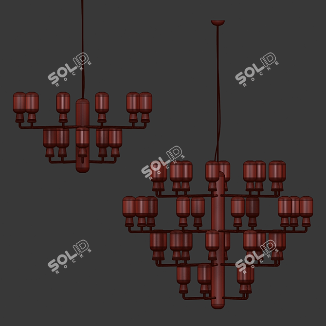 Elegant Normann Copenhagen Amp Chandelier 3D model image 2
