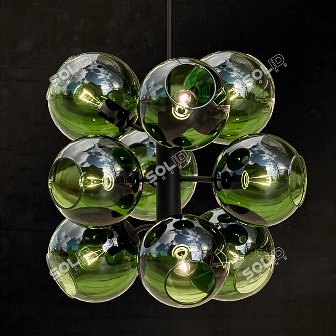 Green Glass Tage Pendant Light 3D model image 1