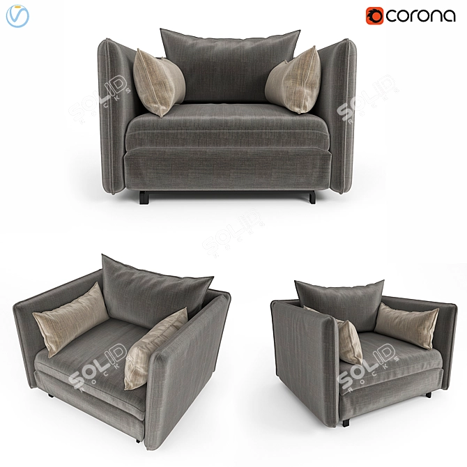 Modern 3Dmax Sofa Design 3D model image 1