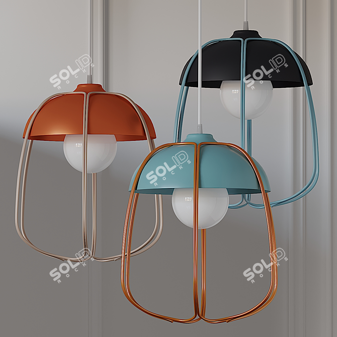 Modern Tull Cage Ceiling Lamp 3D model image 1