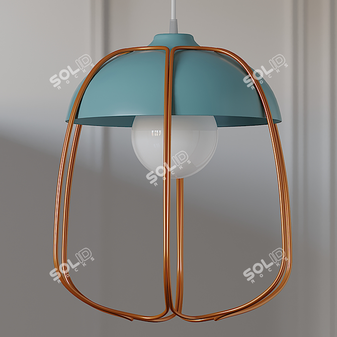 Modern Tull Cage Ceiling Lamp 3D model image 2