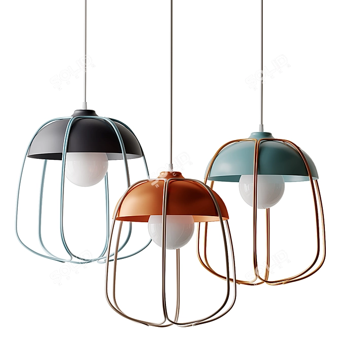 Modern Tull Cage Ceiling Lamp 3D model image 5