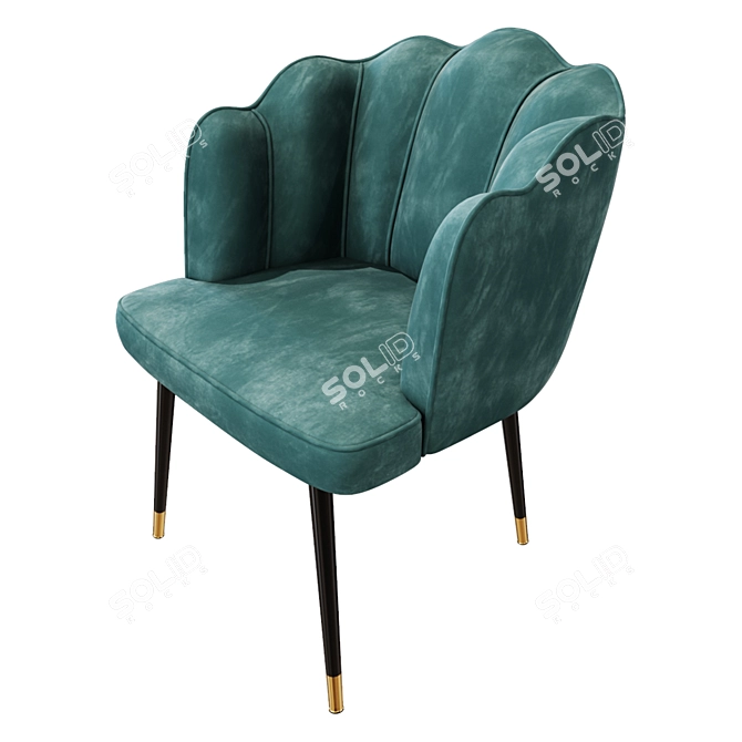 Elegant Savona Velvet Dining Chair 3D model image 2