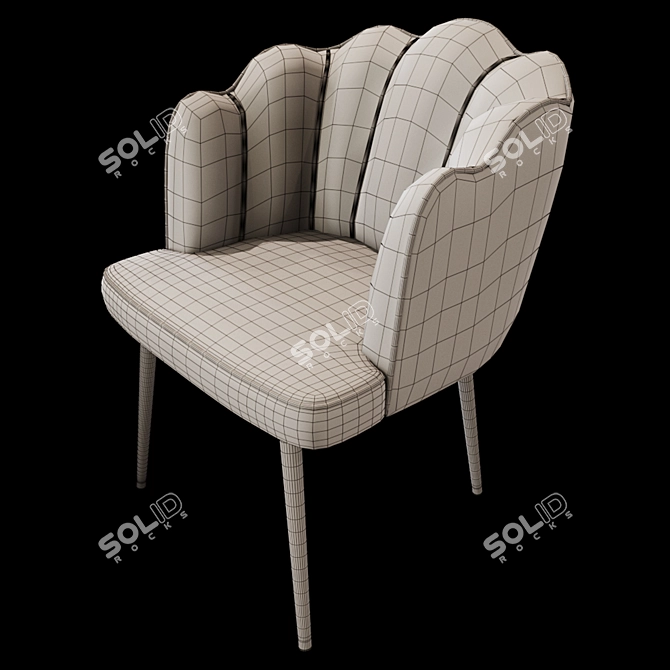 Elegant Savona Velvet Dining Chair 3D model image 3