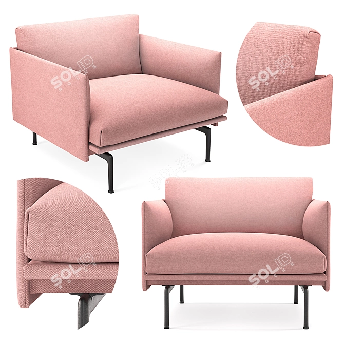 Muuto Outline Chair: Sleek and Sophisticated Seating 3D model image 1