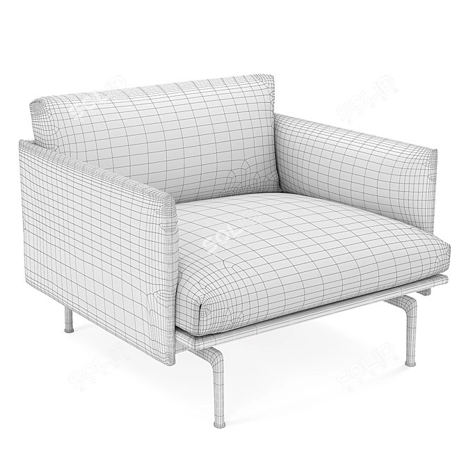 Muuto Outline Chair: Sleek and Sophisticated Seating 3D model image 3