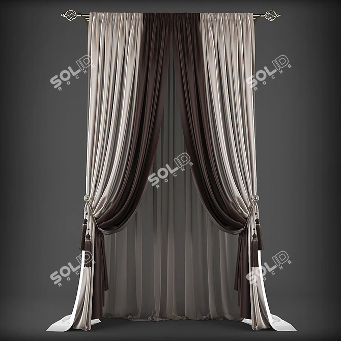 Polys 180871, Verts 183197: High-Quality Curtains 3D model image 1