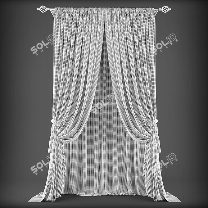 Polys 180871, Verts 183197: High-Quality Curtains 3D model image 2