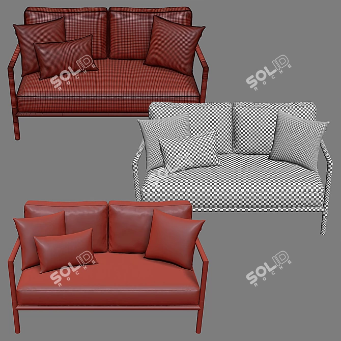 Stylish Barra Sofa: Modern Outdoor Elegance 3D model image 3