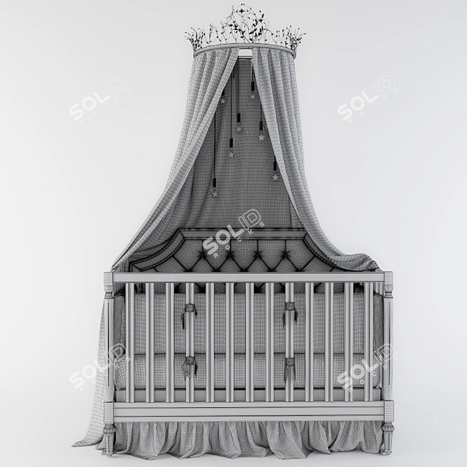 Blythe 3-in-1 Convertible Crib: The Perfect Pottery Barn Kids Bed 3D model image 2