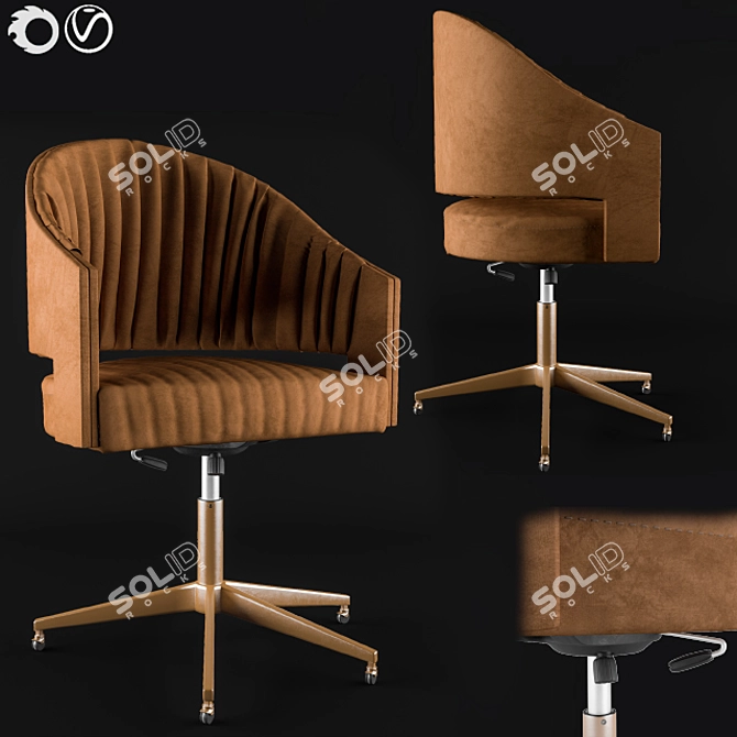 Luxury Suede Office Chair 3D model image 1