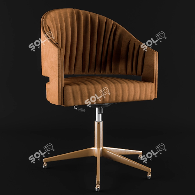Luxury Suede Office Chair 3D model image 2
