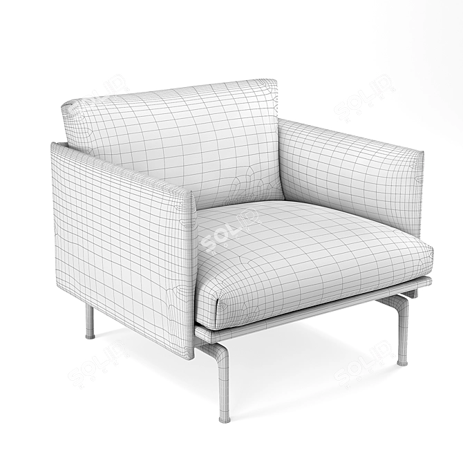 Sleek Outline Studio Chair 3D model image 3