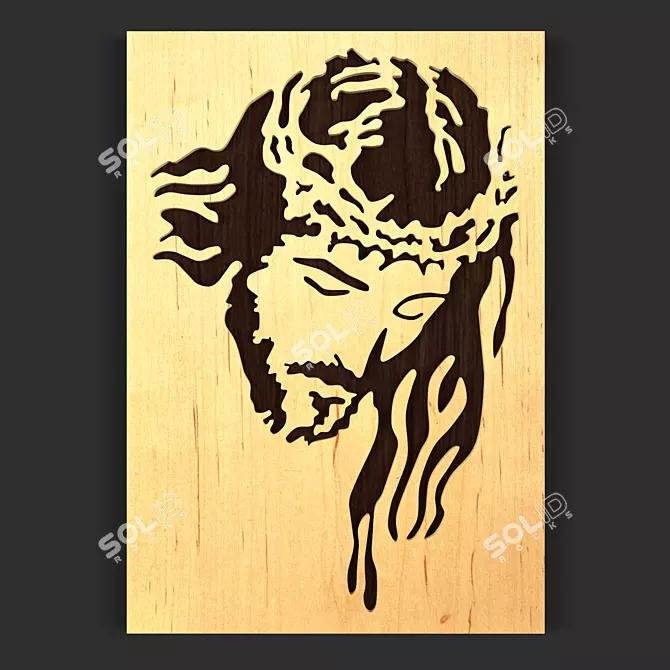 Title: Divine Laser-Cut Jesus Art 3D model image 1