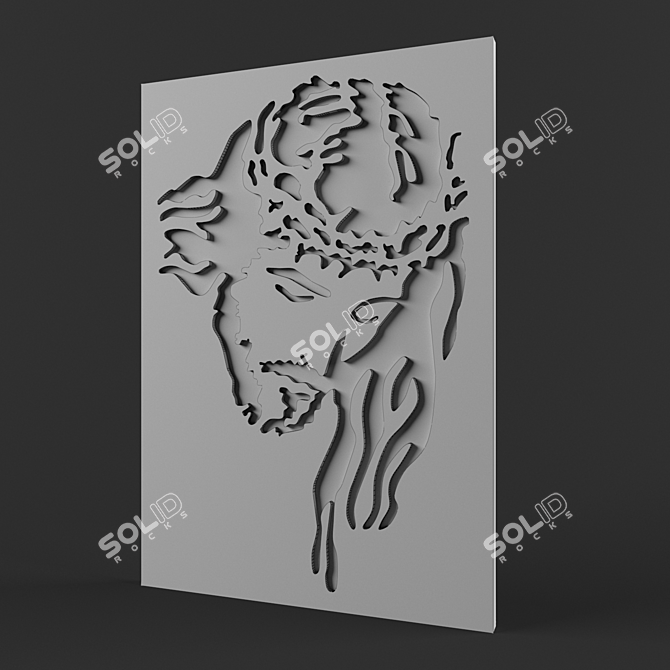 Title: Divine Laser-Cut Jesus Art 3D model image 2