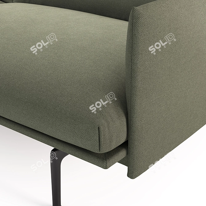 Muuto Outline 3-Seater Sofa: Modern Comfort Blend 3D model image 2
