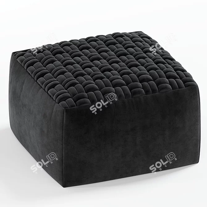 Luxurious Velvet Pouf: Stylish & Smart Living Addition 3D model image 2