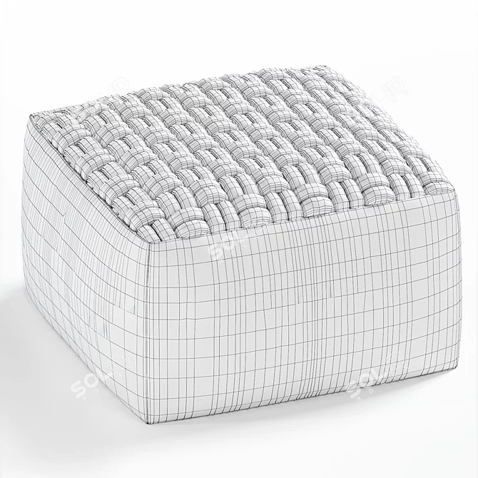 Luxurious Velvet Pouf: Stylish & Smart Living Addition 3D model image 3