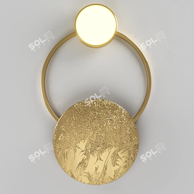 Modern Brass Wall Lamp | Shield B 44.3667 3D model image 1