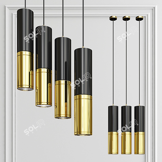 Modern elegance with Ike Suspension Lamp 3D model image 1