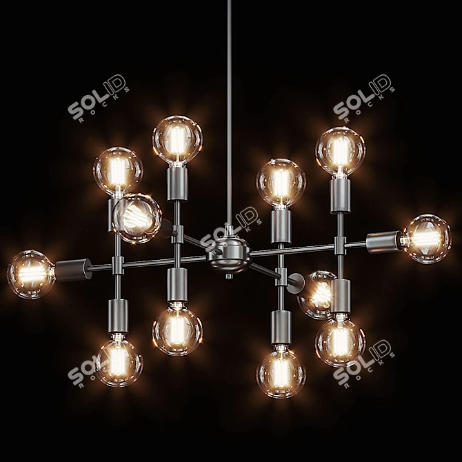 Modern Gray Pendant Light 3D model image 1