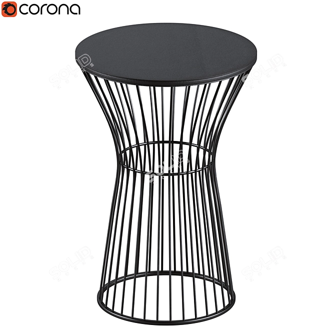 Sleek Wire Stool | Industrial Design 3D model image 2