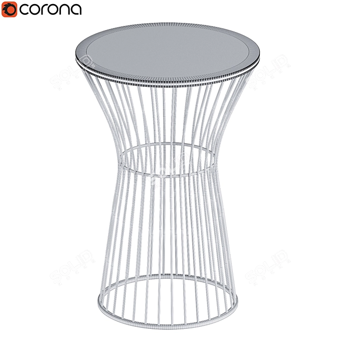 Sleek Wire Stool | Industrial Design 3D model image 3