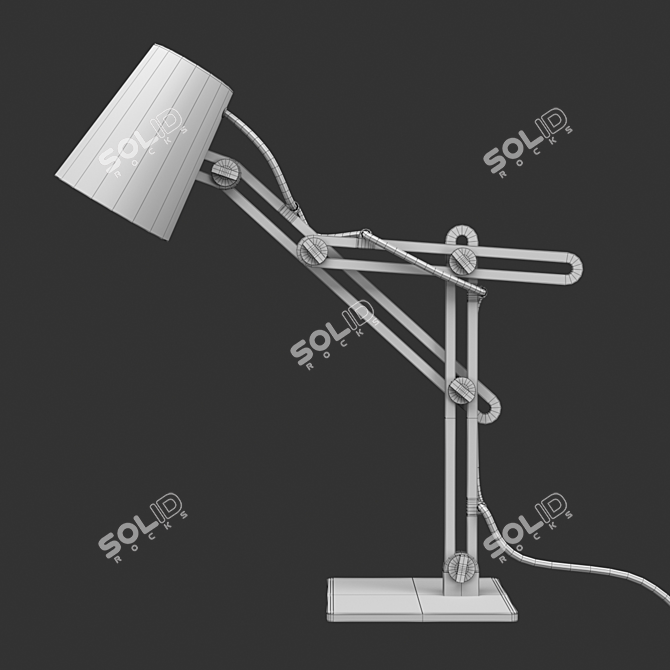 Looker OM Table Lamp – Elegant Wood/Metal Shade 3D model image 2