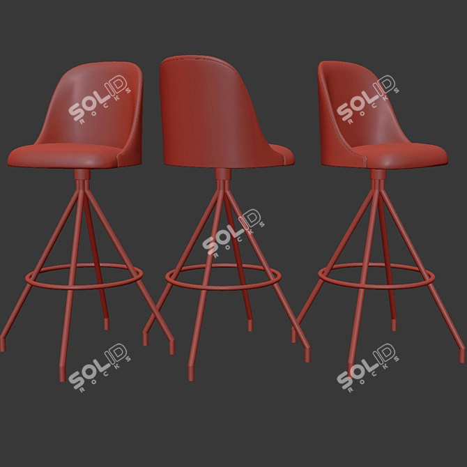 Elevate Your Space with Swivel Bar Stool 3D model image 3